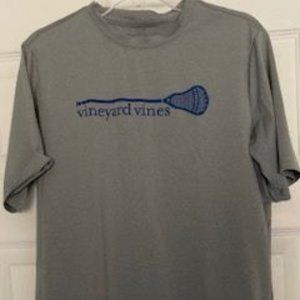 EUC Boys/Girls size (M) VINEYARD VINES Performance Lacrosse Silver Shirt SS